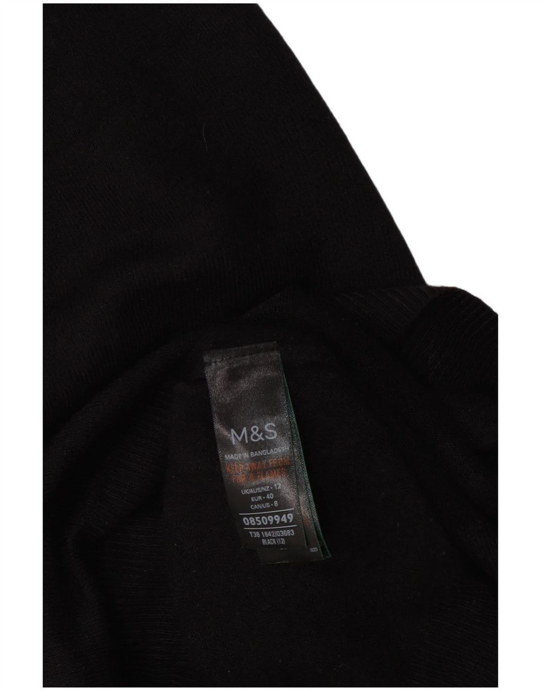 Marks & Spencer Pull à col rond pour femme UK 12 Acrylique noir moyen