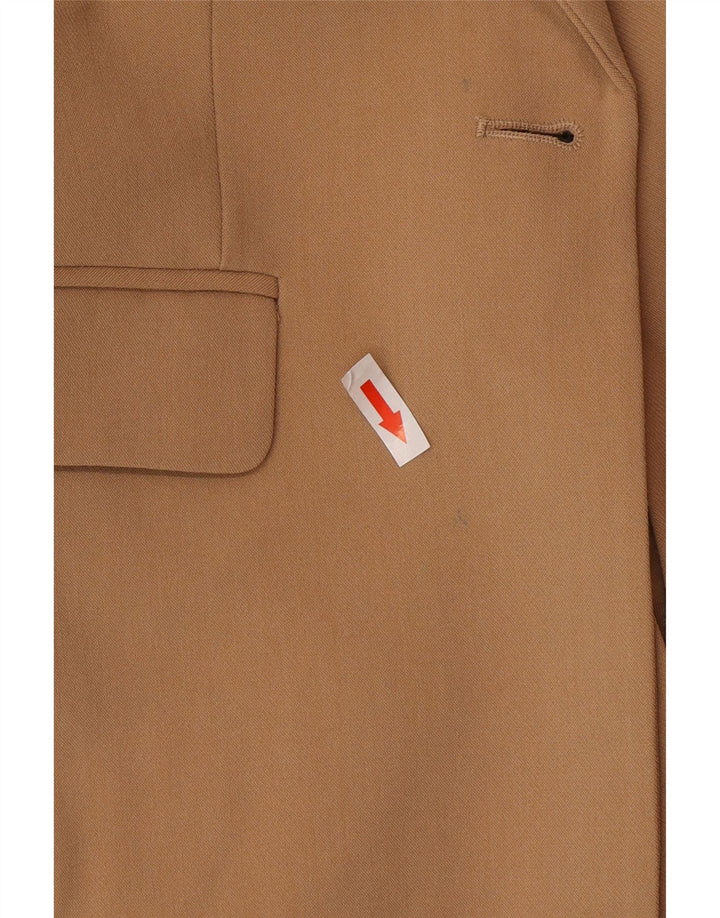 Zara Veste Blazer 1 Bouton Femme UK 6 XS Beige Polyester