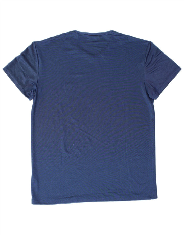 FILA Femme T-Shirt Top UK 14 Large Bleu Polyester