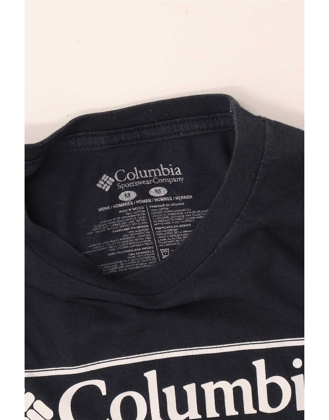 Columbia T-Shirt Graphique Homme Bleu Marine Moyen Coton