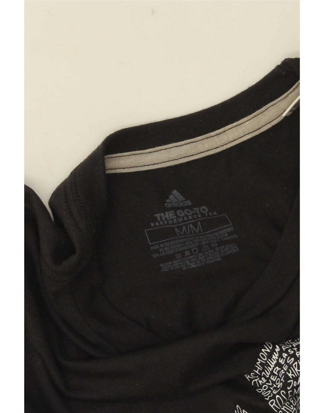 Adidas Hommes Orlando Graphic T-Shirt Top Noir Moyen Polyester