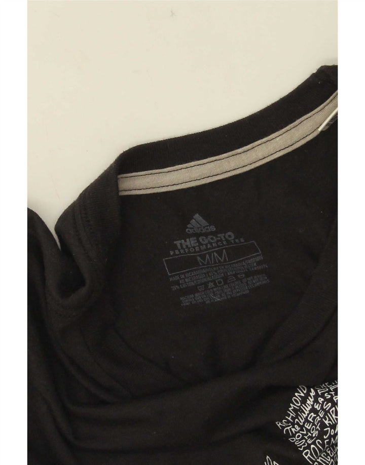 Adidas Hommes Orlando Graphic T-Shirt Top Noir Moyen Polyester
