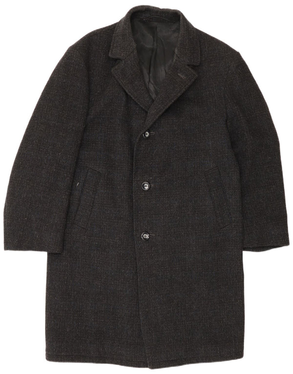 vintage Mens Overcoat UK 38 Gris Moyen