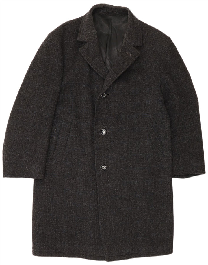 vintage Mens Overcoat UK 38 Gris Moyen