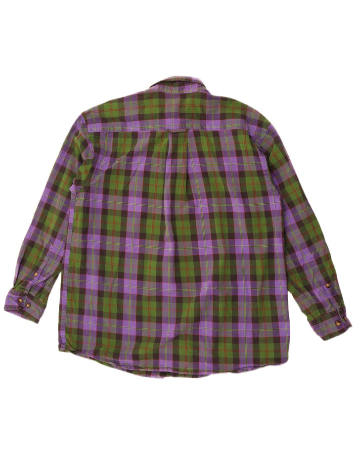 Orvis Chemise en flanelle pour homme en coton à carreaux violets