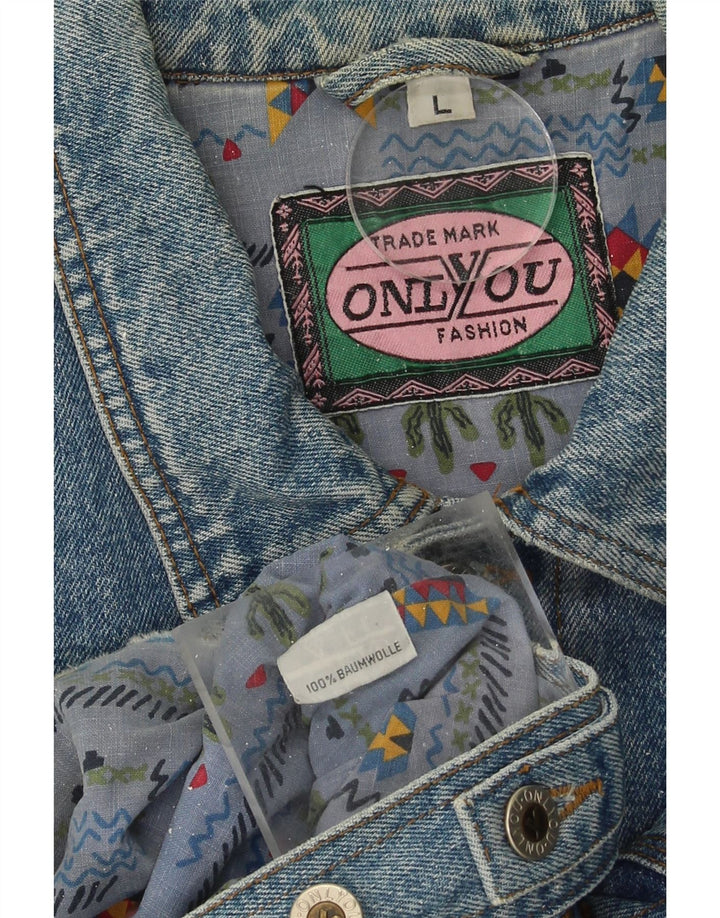 ONLYOU Womens Denim Jacket UK 16 Large Blue Cotton Vintage Onlyou and Second-Hand Onlyou from Messina Hembry 