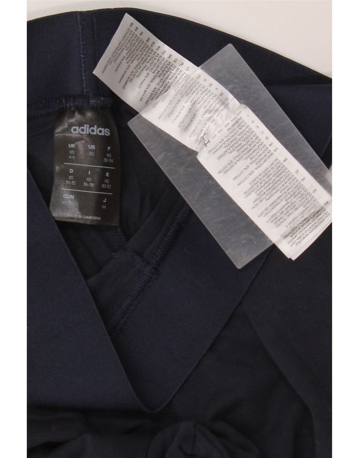 ADIDAS Leggings Femme UK 4/6 XS Bleu Marine Coton