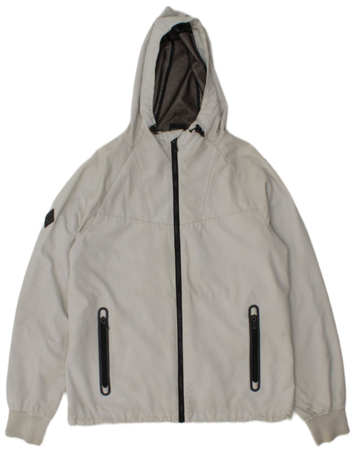 Superdry Veste de pluie à capuche pour homme UK 36 Small Gris