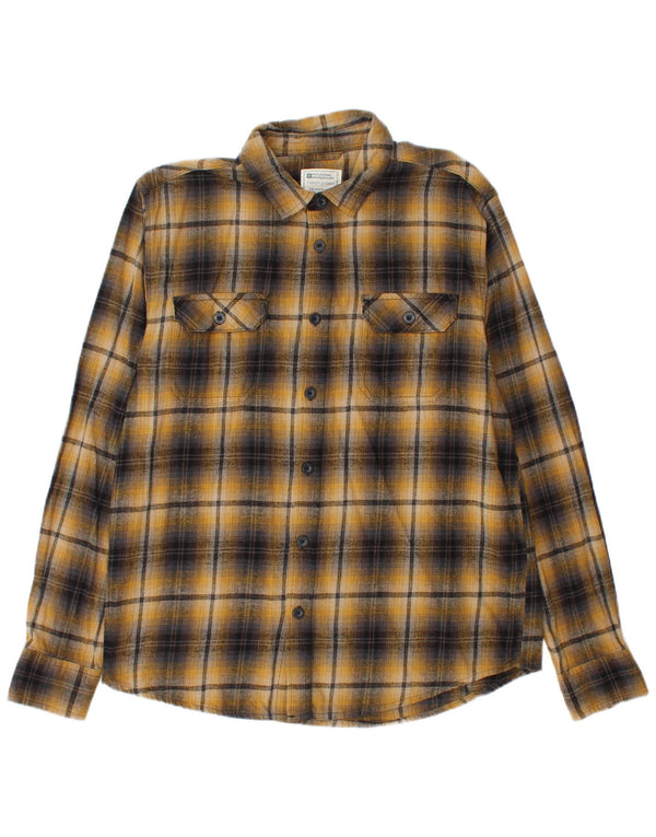 Mountain Warehouse Chemise en flanelle pour homme en coton à carreaux jaunes