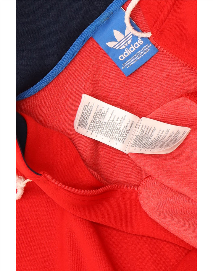 Adidas Pull à capuche zippé pour homme XL Rouge Polyester