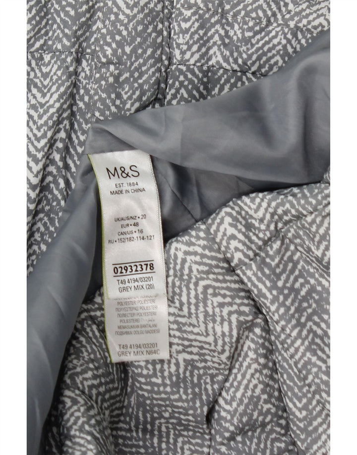 Marks & Spencer Veste matelassée pour femme UK 20 2XL Gris à chevrons Polyester