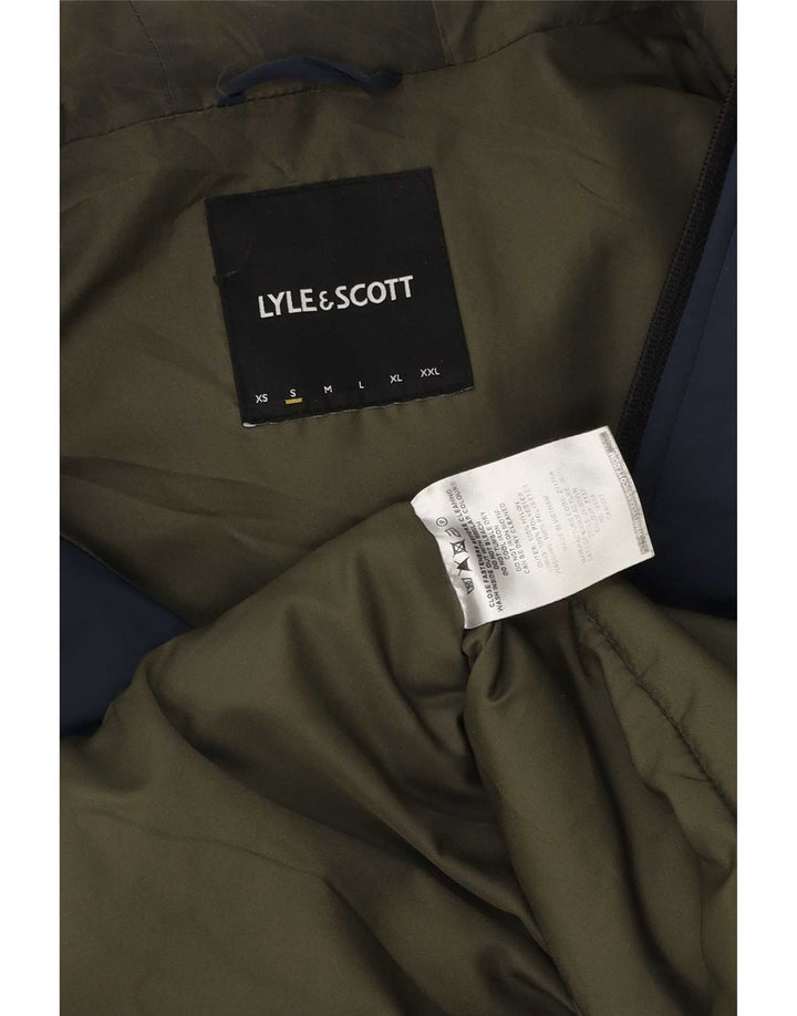 Lyle & Scott Veste matelassée à capuche pour homme UK 36 Small Bleu marine Nylon