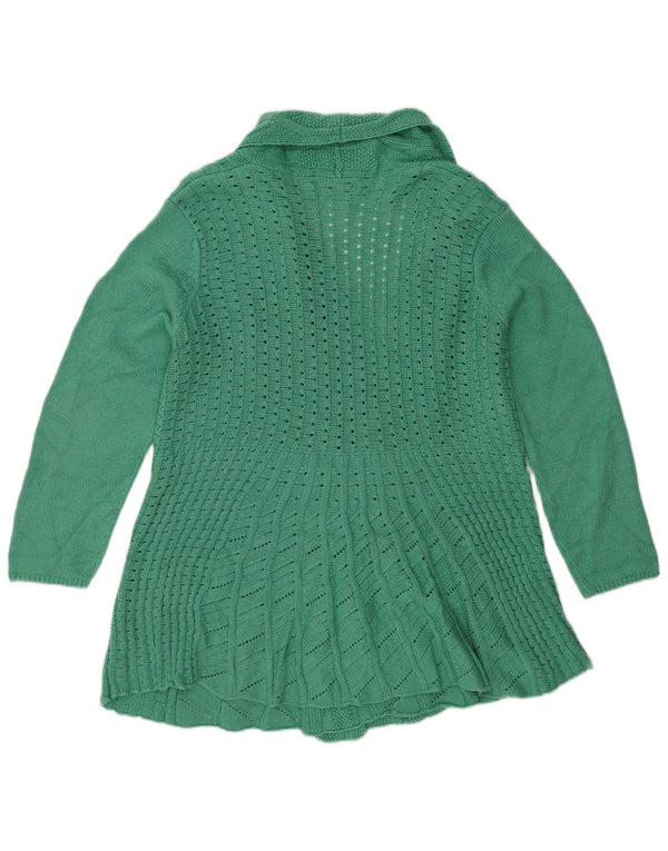 Essential Femmes Longline Cardigan Ouvert Pull UK 24/26 2XL Vert Acrylique