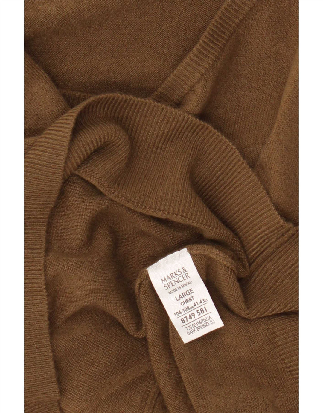 Marks & Spencer Pull col V pour homme en acrylique marron Taille L