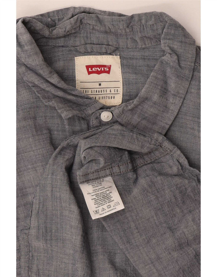 Levi's Chemise à Manches Courtes Homme Gris Moyen Moucheté Coton