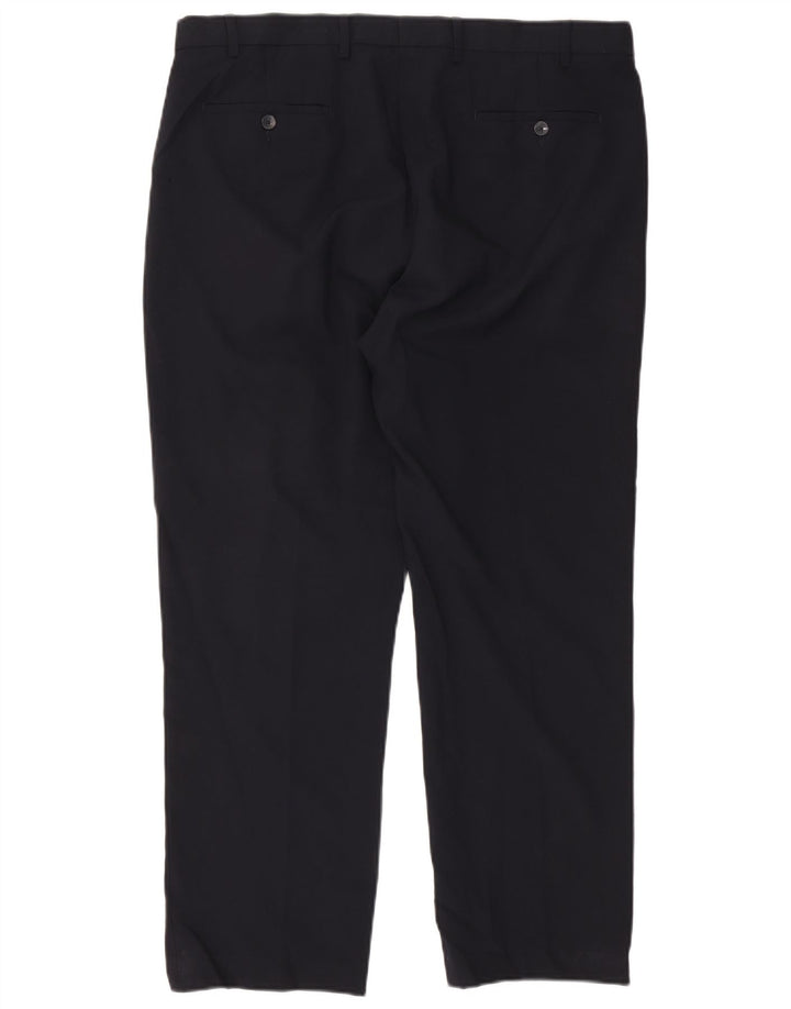 Marks & Spencer Pantalon Chino Droit Homme W42 L29 Bleu Marine Polyester