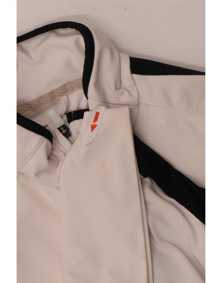 Nike Femme Dri Fit Survêtement Top Veste UK 12 Medium Blanc Colorblock