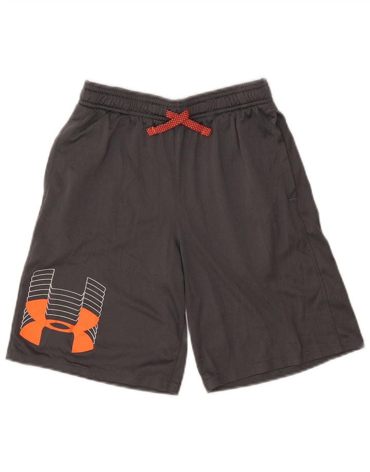 UNDER ARMOUR Short de sport Heat Gear Graphic pour garçon 9-10 ans Gris moyen