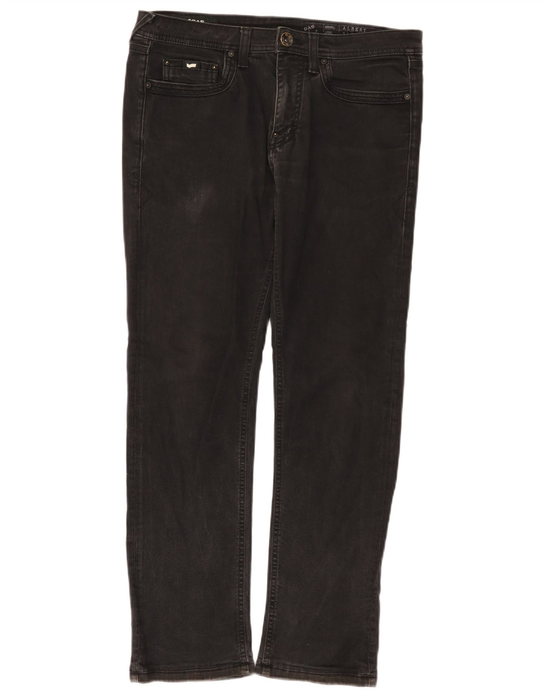 Gas Jean Slim Albert Femme W33 L28 Coton Noir