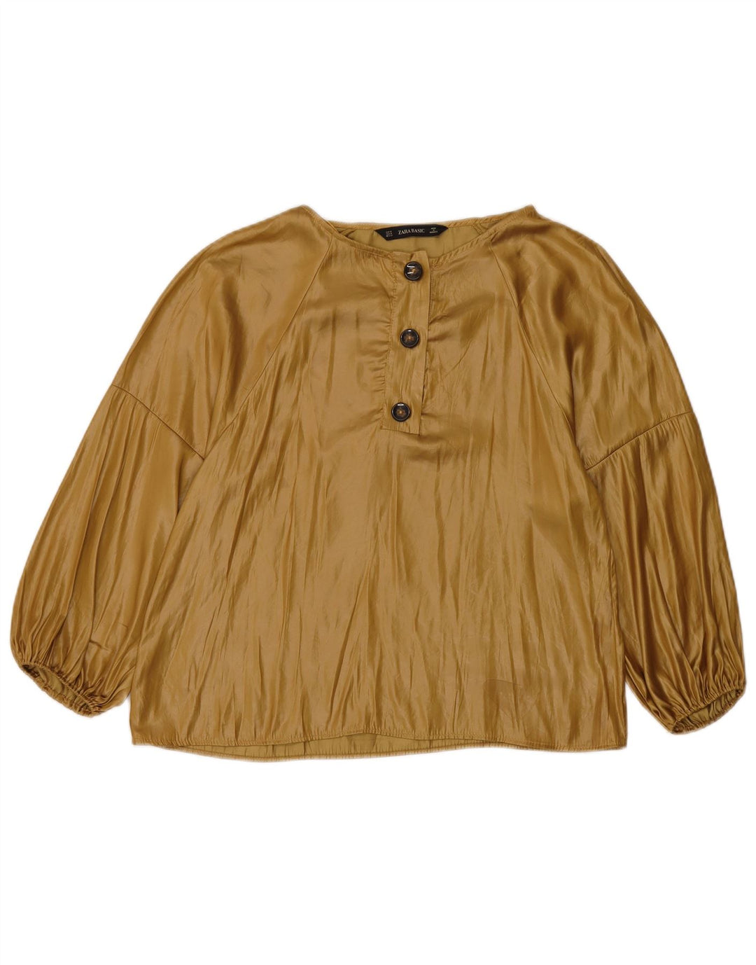 Zara Chemisier à manches 3/4 pour femme UK 12 Beige moyen