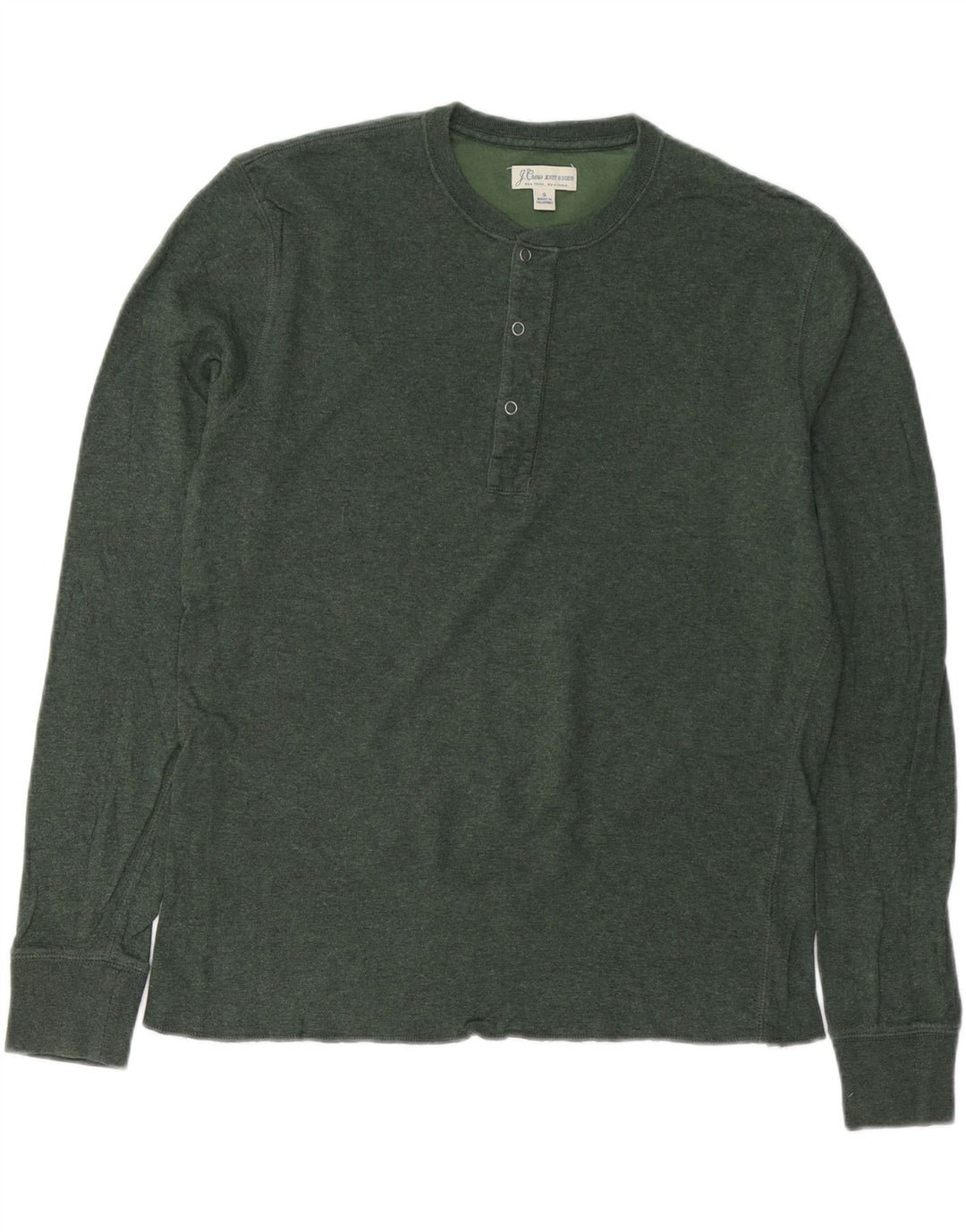 J. CREW Haut Homme Manches Longues Petit Coton Vert