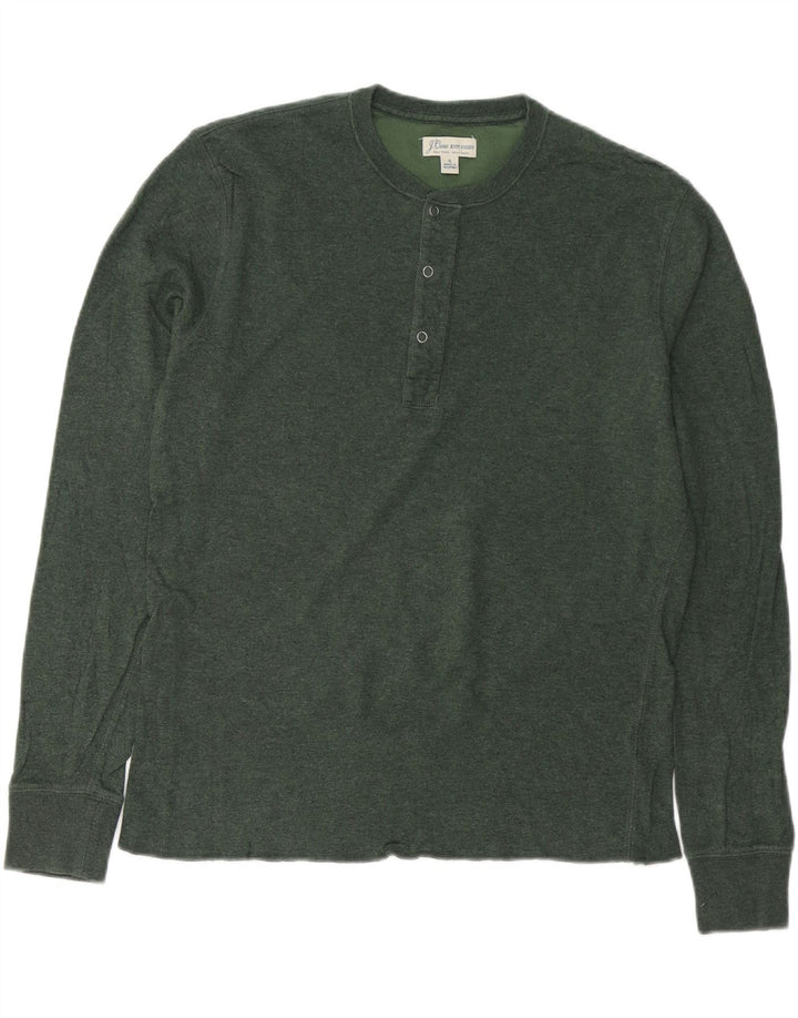 J. CREW Haut Homme Manches Longues Petit Coton Vert