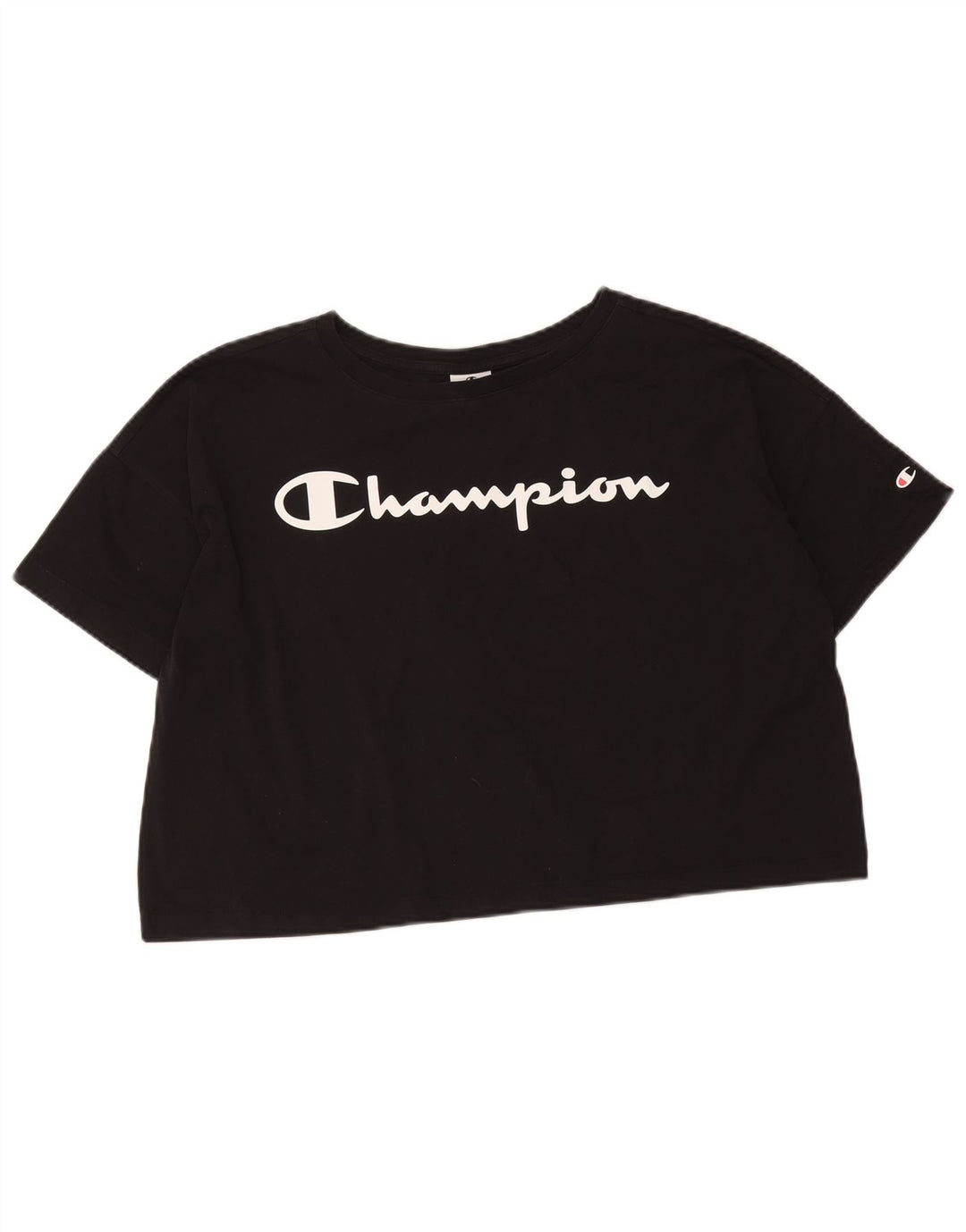 Champion T-shirt court surdimensionné pour femme UK 14 Noir moyen