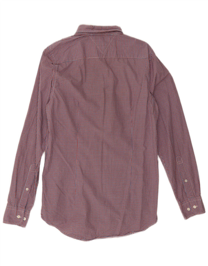 Tommy Hilfiger Chemise Slim Fit Homme Rouge Moyen à Carreaux Coton