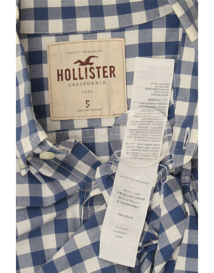 HOLLISTER Mens Shirt Small Blue Gingham Cotton