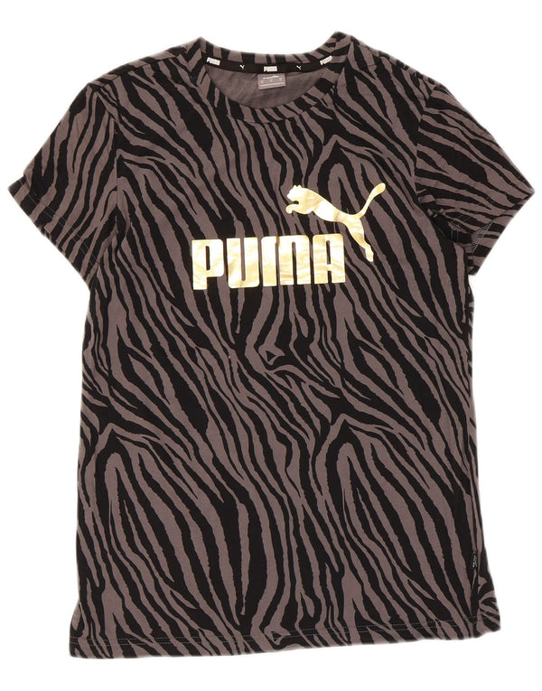 Puma T-shirt graphique pour femme UK 10 Petit imprimé animal noir