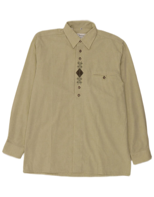 Landhaus Chemise pull pour homme Taille 40 Vert moyen Argyle/Diamant Coton