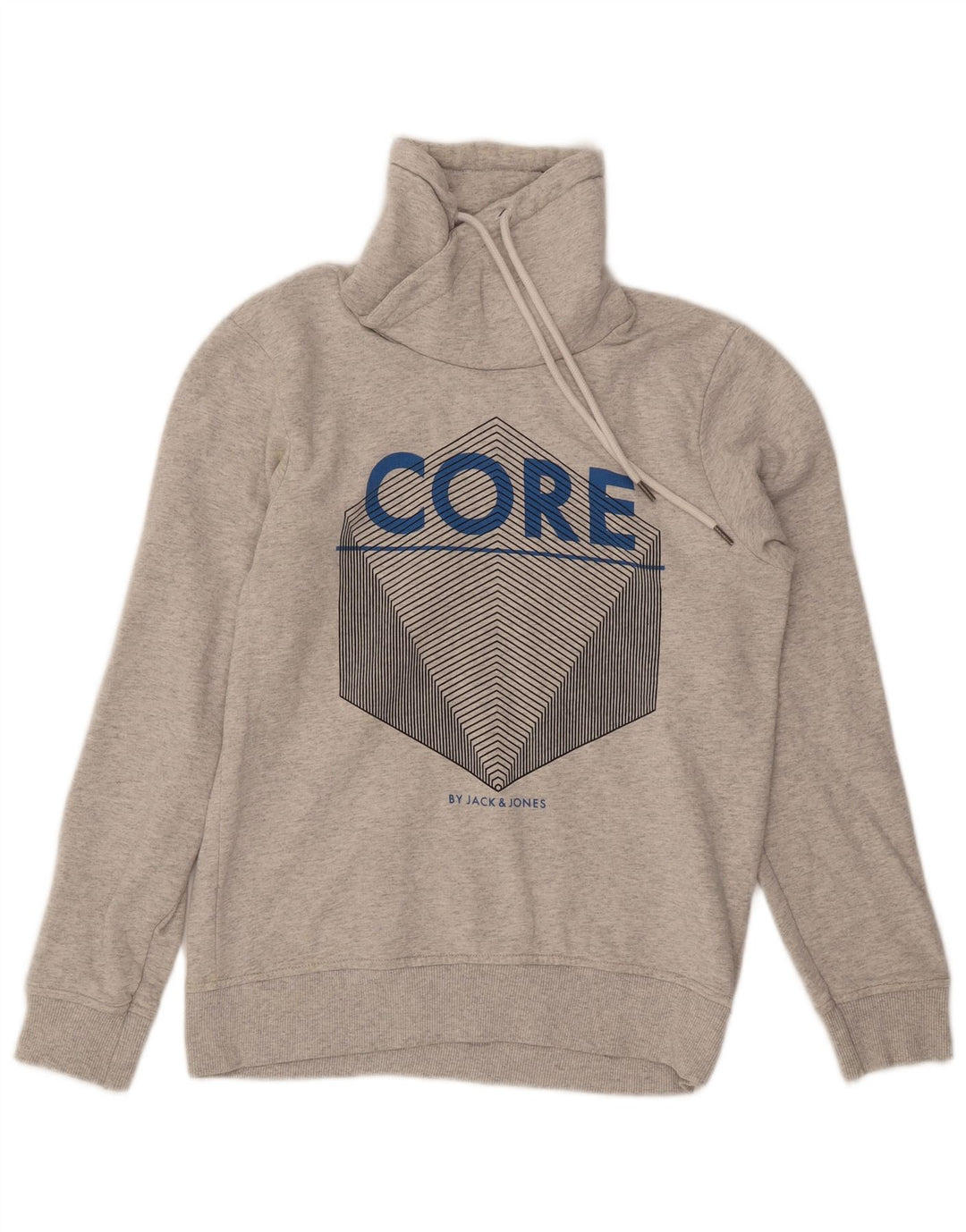 Jack & Jones Pull à Capuche Graphique Homme Gris Moyen Coton