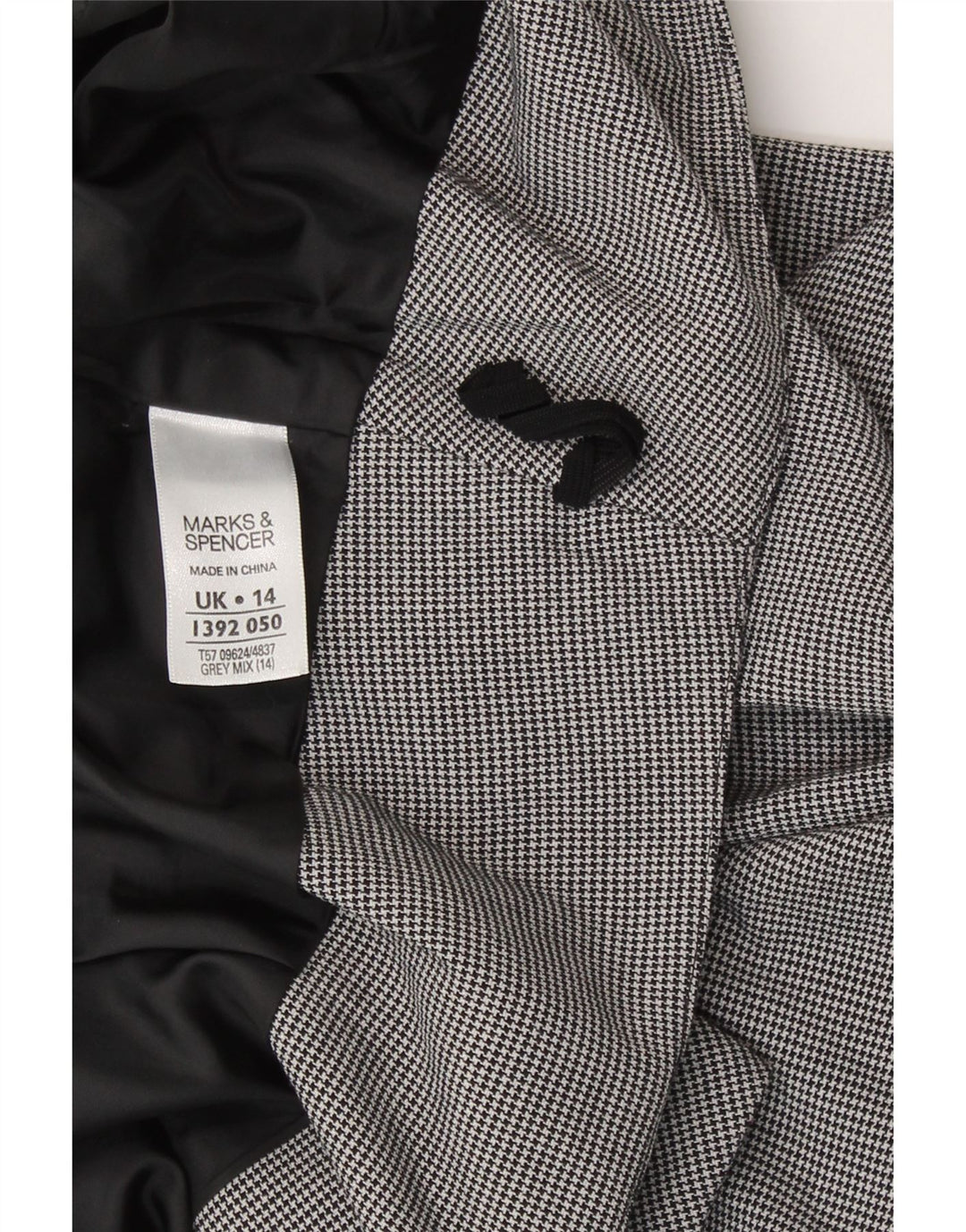 Marks & Spencer Jupe crayon pour femme UK 14 Large W32 Gris pied-de-poule