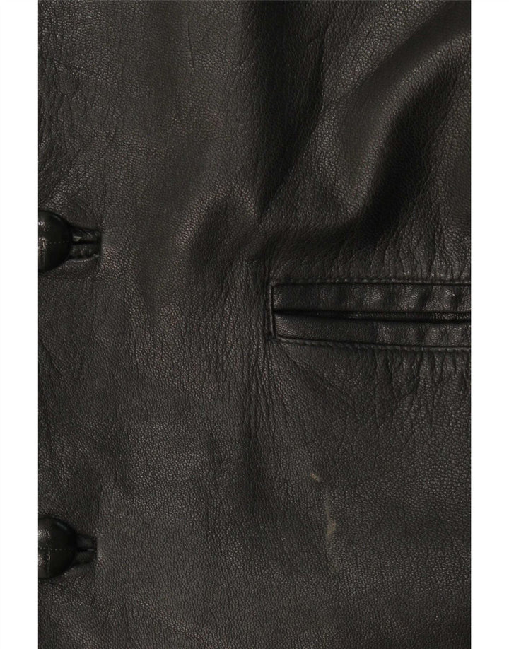 Milan Veste en cuir pour homme UK 38 Medium Noir Classique