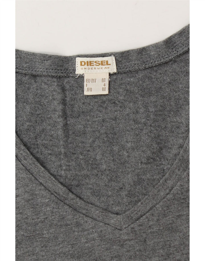 DIESEL T-Shirt Femme UK 12 Gris Moyen
