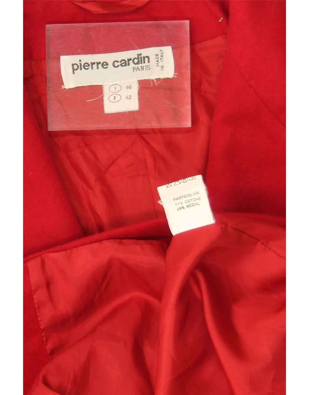 Pierre Cardin Veste Blazer 2 Boutons Femme IT 46 Grand Coton Rouge