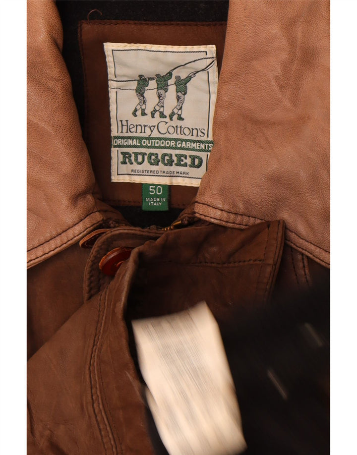 Henry Cottons Veste en cuir robuste pour homme IT 50 Grand cuir marron