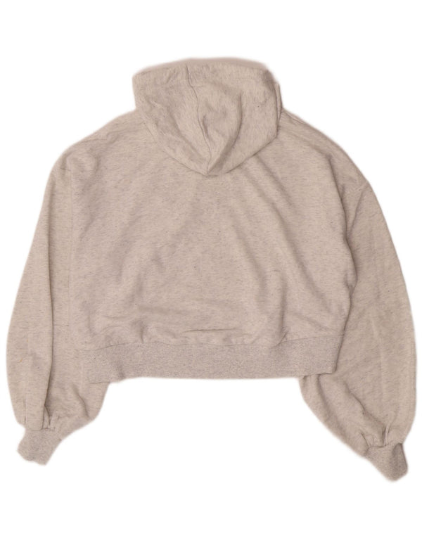 Puma Pull à capuche surdimensionné graphique pour femme UK 10 Petit Gris Coton