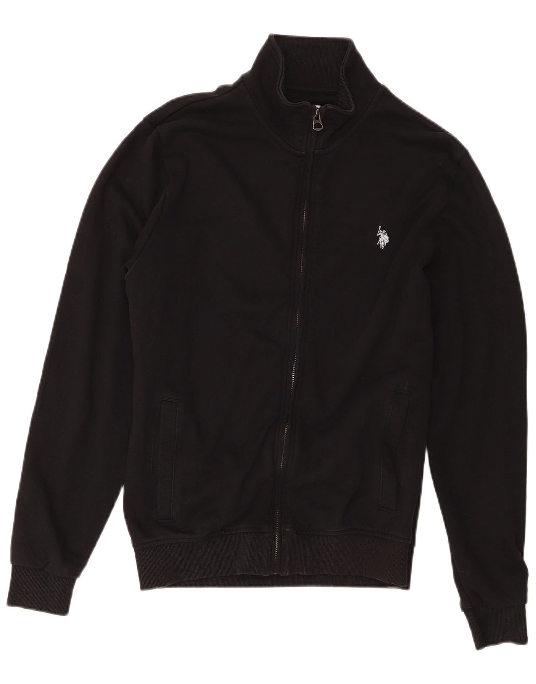 U.S. Polo Assn. Veste de survêtement pour homme en coton noir moyen