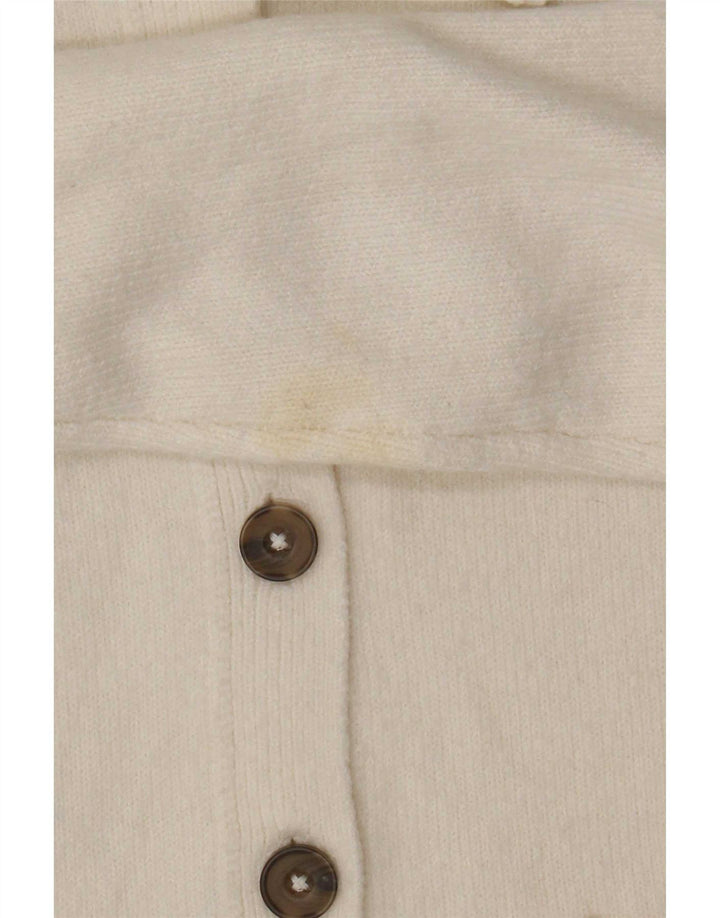 Marks & Spencer Pull cardigan court pour femme UK 10 Petit polyester blanc