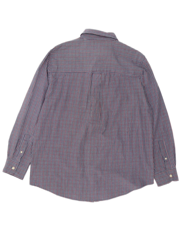 Chemise Homme Chaps Coton Vichy Bleu Moyen