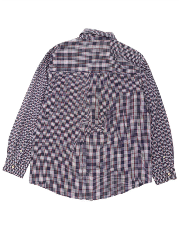 Chemise Homme Chaps Coton Vichy Bleu Moyen