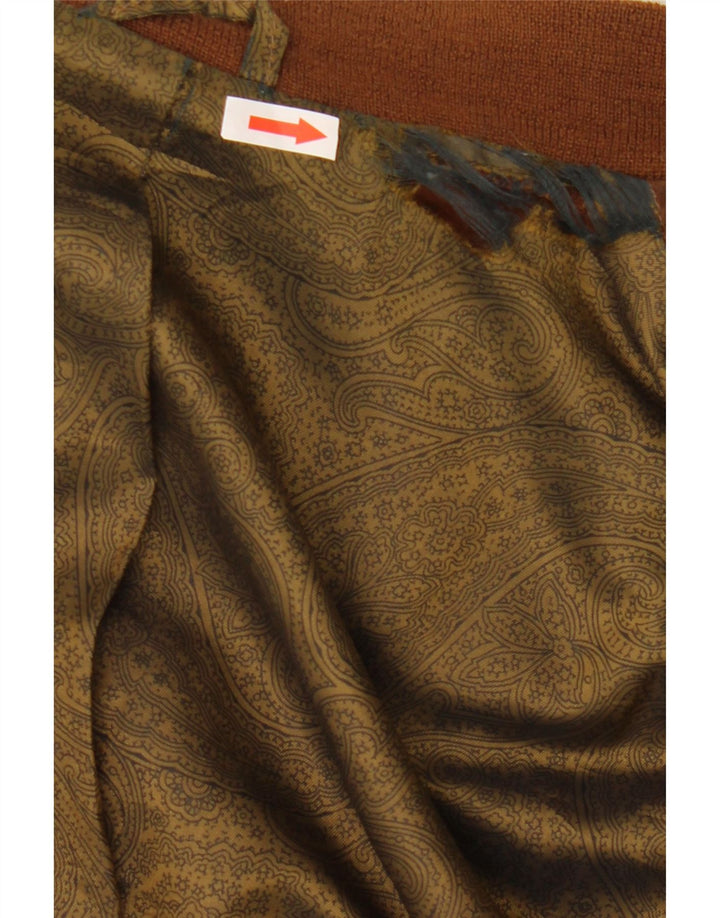 vintage Mens Suede Bomber Jacket IT 54 2XL Cuir Marron
