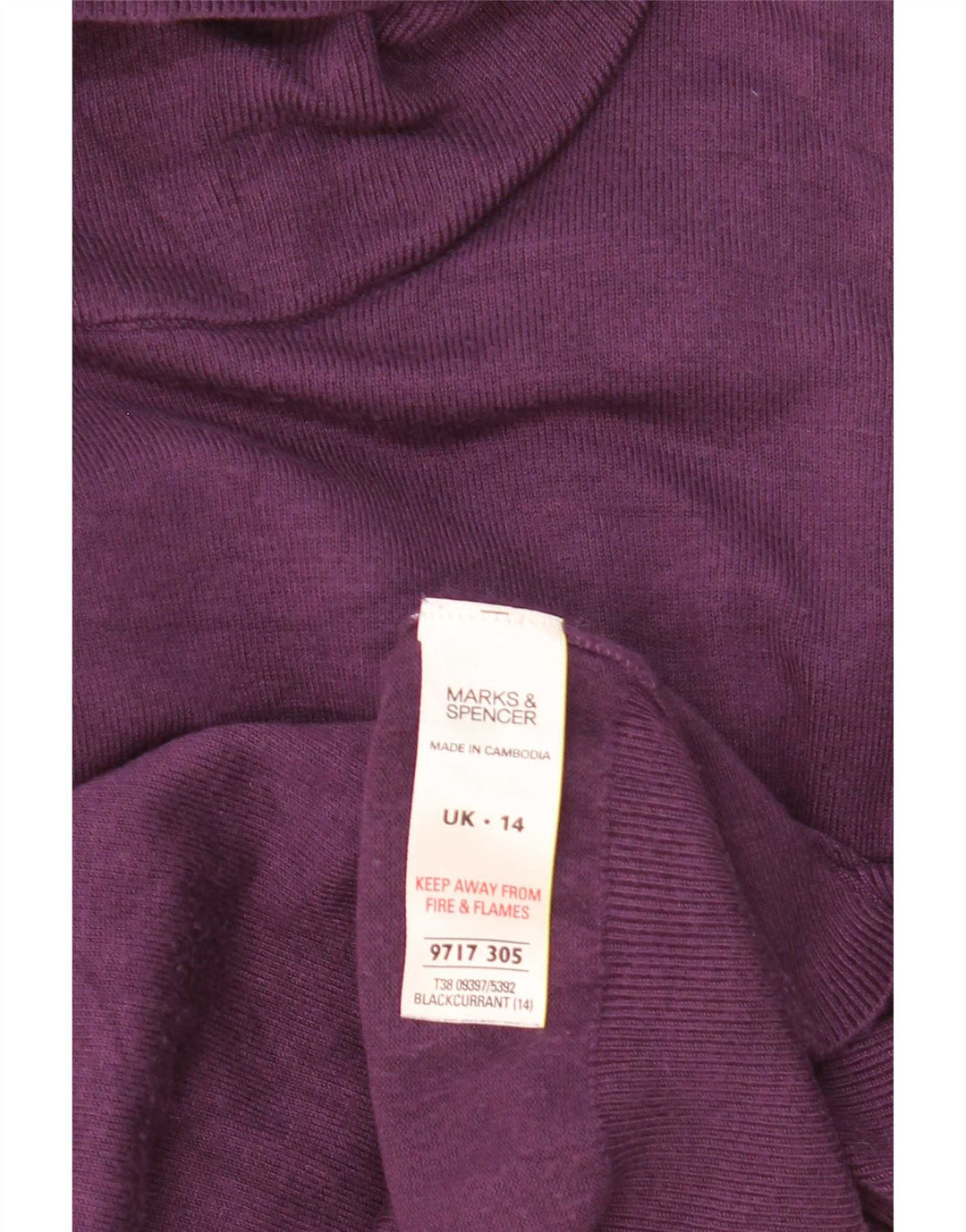 Marks & Spencer Pull col roulé pour femme UK 14 Viscose violet moyen