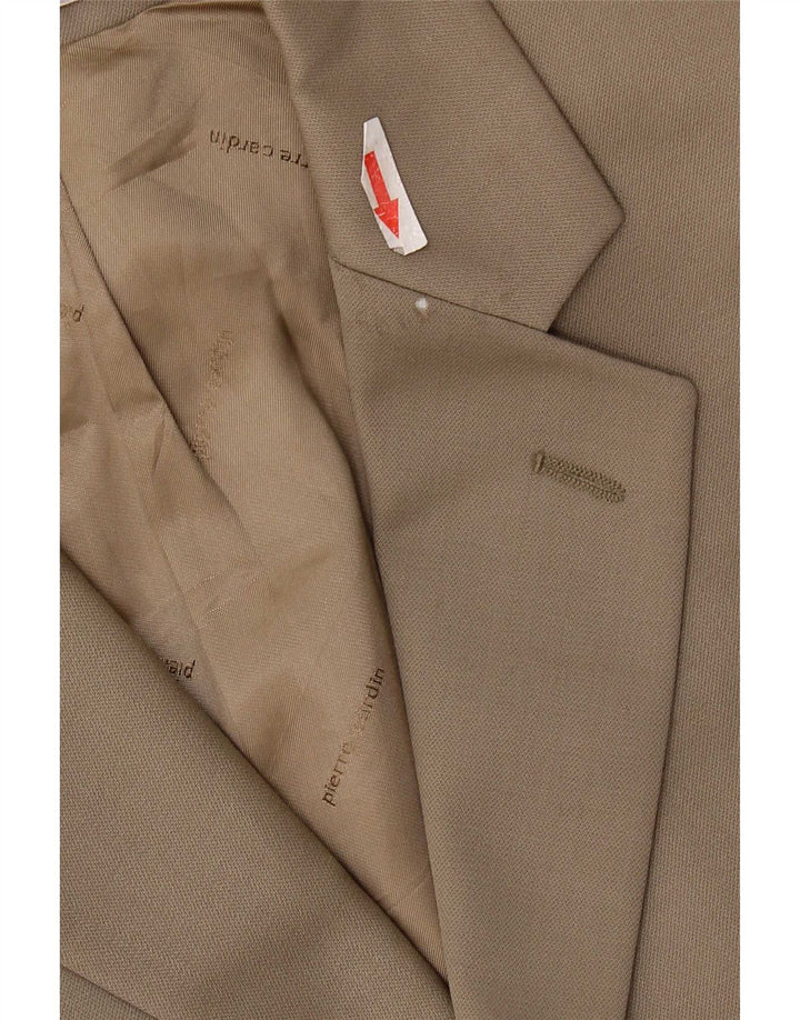 Pierre Cardin Veste Blazer 3 Boutons Femme UK 40 Grande Laine Vierge Beige