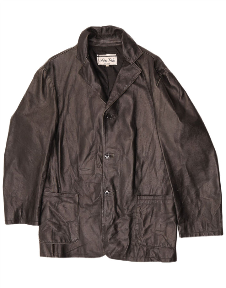 Veste en cuir femme vintage UK 18 XL Cuir Noir