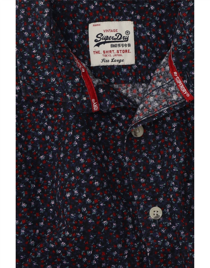SUPERDRY Chemise Homme Large Bleu Marine Floral