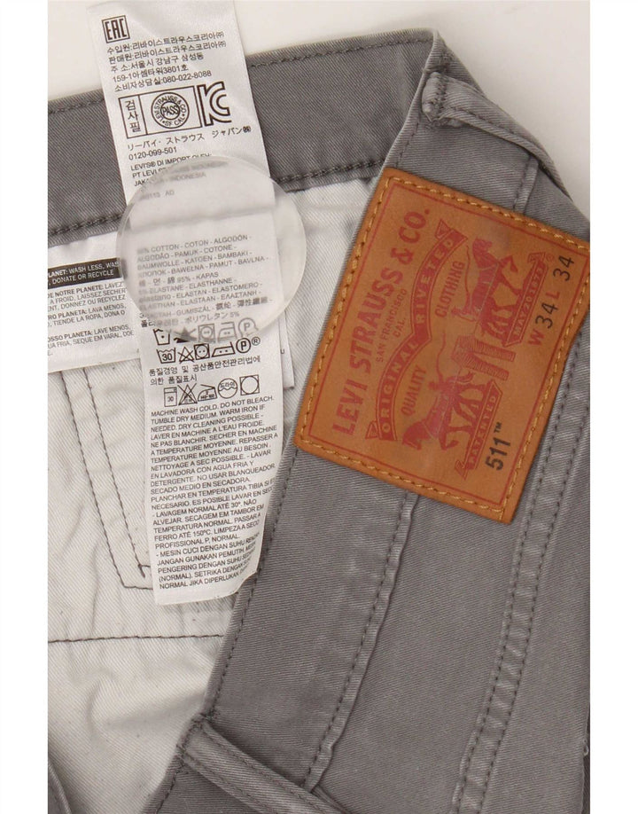 Levi's Jean Slim 511 Homme W34 L34 Gris Coton