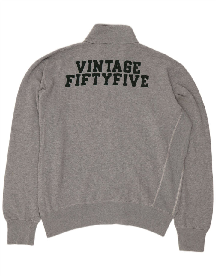 VINTAGE Homme Graphique Survêtement Top Veste XL Gris Coton