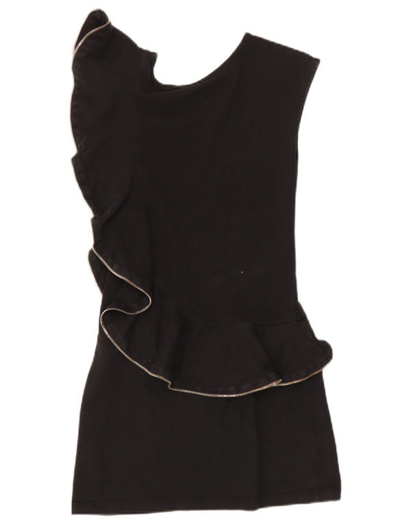 Ted Baker Robe moulante sans manches à volants pour femme Taille 1 XS Noir